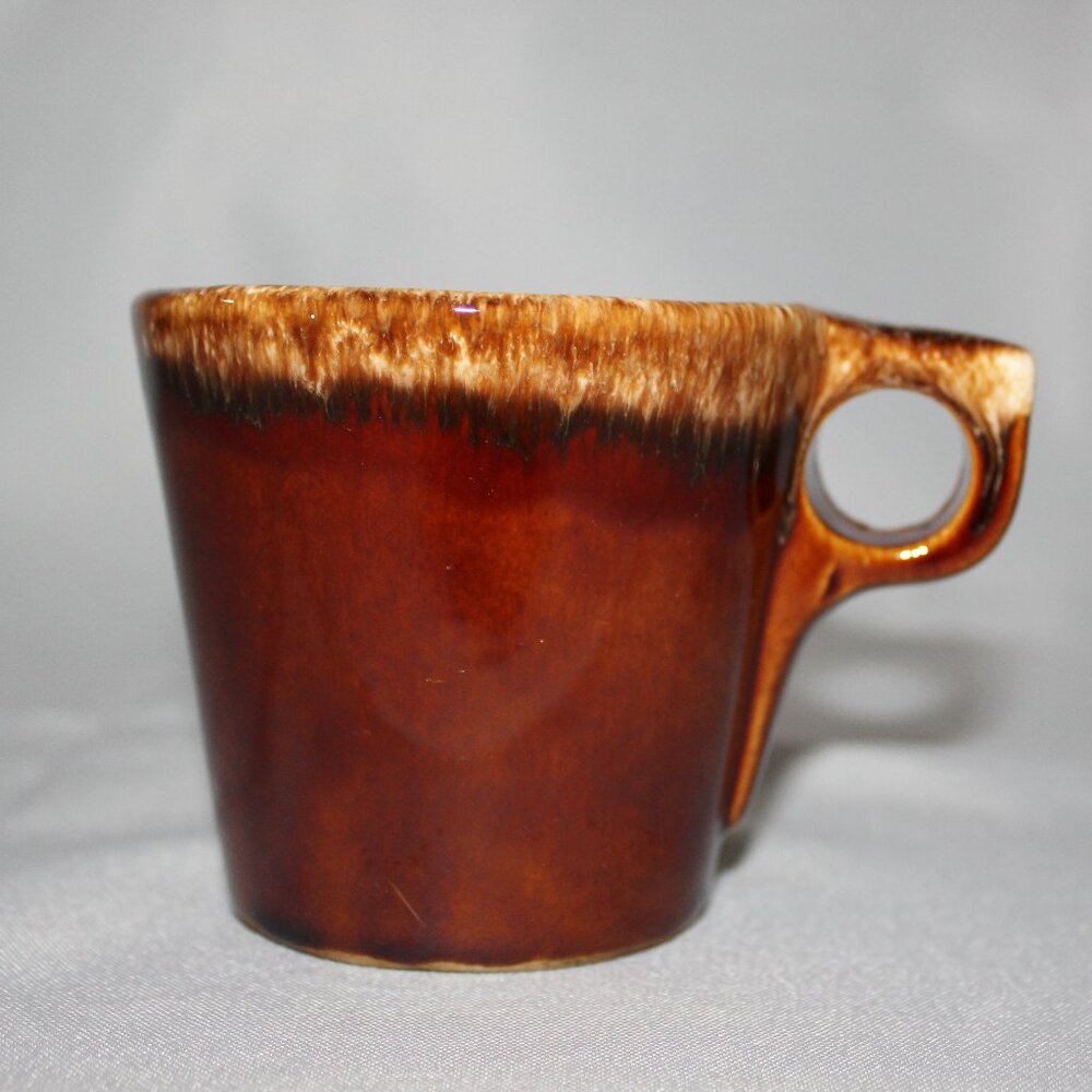 Vintage Hull Pottery Brown Drip Mug